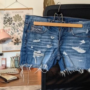 Lucky Brand cut off distressed denim shorts